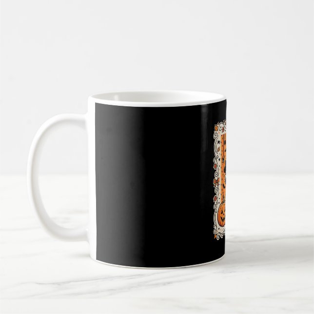 Caneca De Café Desenho de Abóbora de Halloween de Guaxinim Assust (Esquerda)