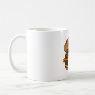 Caneca De Café Desenho de Aquarela de Cheeseburger Delicioso
