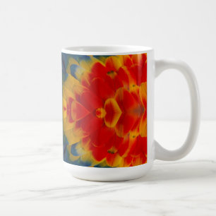 Caneca De Café desenho de Arara-Vermelha caleidoscópio