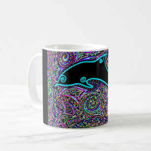Caneca De Café Desenho de Arte de Golfinho