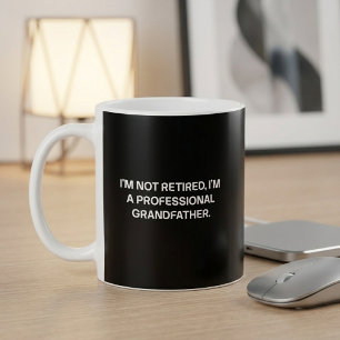 Caneca De Café Desenho de Avô Profissional Não Aposentado