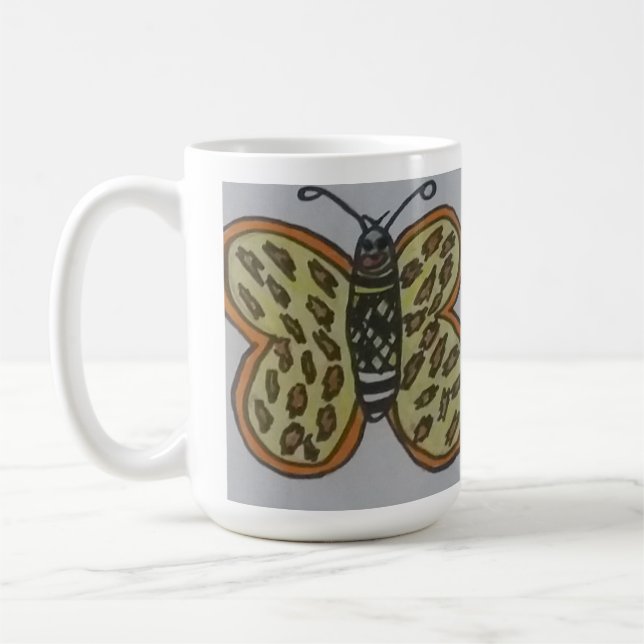 Caneca De Café desenho de borboleta (Esquerda)