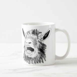 Caneca De Café Desenho de cabra gritando engraçado Arte de animal