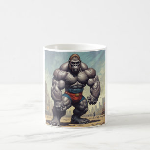 Caneca De Café Desenho de Cartoons de Pop de Gorilla Bodybuilder