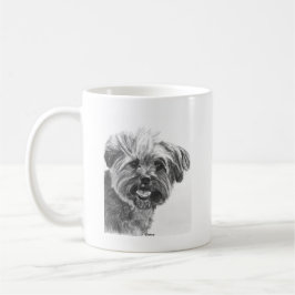 Caneca De Café Desenho de carvão vegetal da mistura de Yorkie