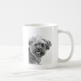 Caneca De Café Desenho de carvão vegetal da mistura de Yorkie
