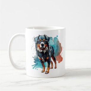 Caneca De Café Desenho de Cinta Dinâmica Bernesa Desenho de Cinta
