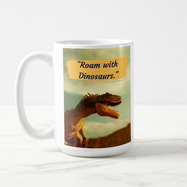 CANECA DE CAFÉ DESENHO DE CITAÇÕES DE DINOSSAUROS (Esquerda)