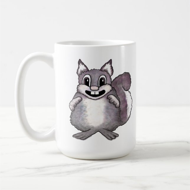 Caneca De Café Desenho de desenho animado de esquilo feliz (Esquerda)