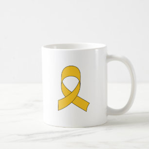 Caneca De Café Desenho de Fita Dourada