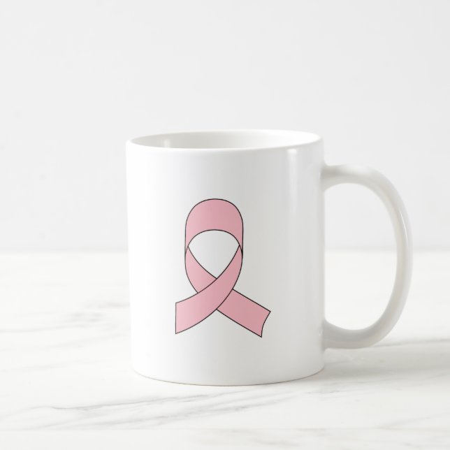 Caneca De Café Desenho de Fita Rosa (Direita)