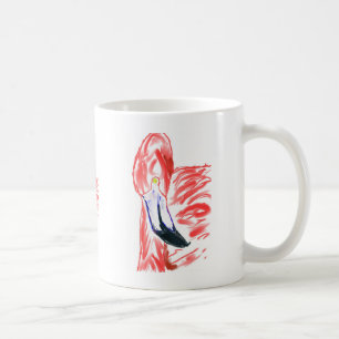 Caneca De Café Desenho de Flamingoe do rosa da pintura a óleo do