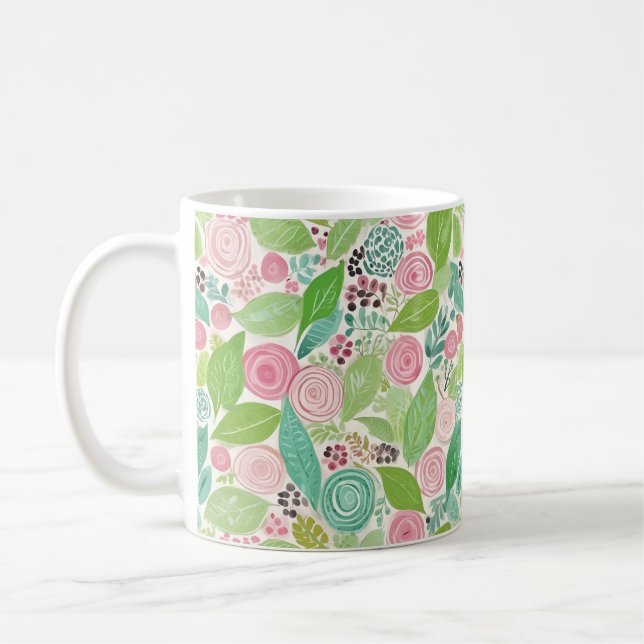 Caneca De Café desenho de flor mais fofo (Esquerda)