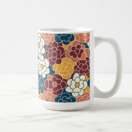 Caneca De Café desenho de flores por toda parte