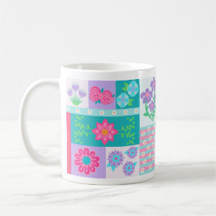 Caneca De Café Desenho de Flores Vibrantes em Flor