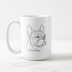 Caneca De Café Desenho de French Bulldog com Nome Personalizado d