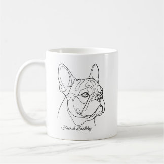 Caneca De Café Desenho de French Bulldog com Nome Personalizado d