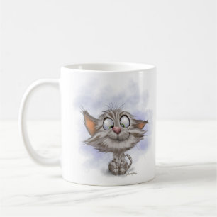 Caneca De Café Desenho de gatinho malhado divertido