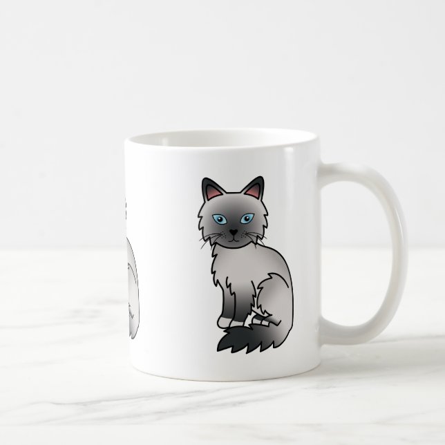 Caneca De Café Desenho de gato birmanês / ragdoll em cartoon de c (Direita)