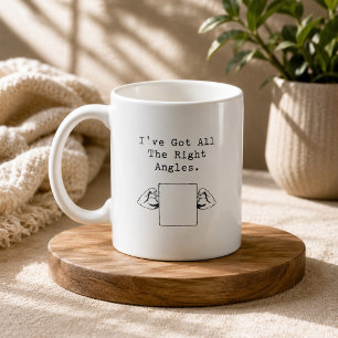 Caneca De Café Desenho de Geometria de Ângulos Retos Amante da Ma