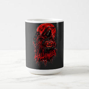 Caneca De Café Desenho de Halloween da Morte Abóbora Horror Gótic
