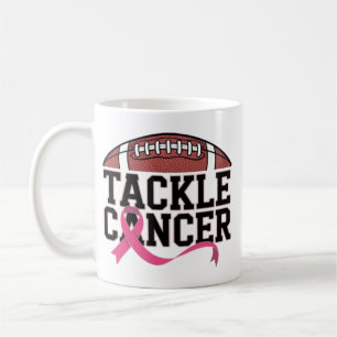 Caneca De Café Desenho de Laço Rosa Contra o Câncer