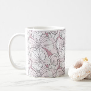 Caneca De Café Desenho de Linha de Tulips