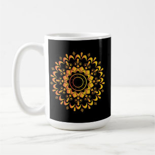 Caneca De Café Desenho de Mandala Único Dourado-95747