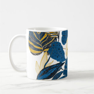 Caneca De Café Desenho De Mão Tropical: Padrão Criativo Sem Olho