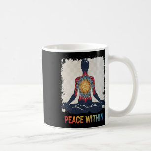 Caneca De Café Desenho de Meditação de Yoga Mandala Paz Interior