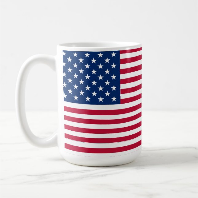 Caneca De Café Desenho de Orgulho da Bandeira Americana dos EUA (Esquerda)