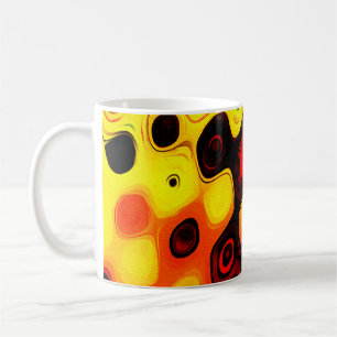 Caneca De Café Desenho de pasta de óleo. fundo de cor abstrato. F