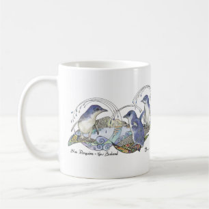 Caneca De Café Desenho de Pinguim Azul de Souvenir, Nova Zelândi
