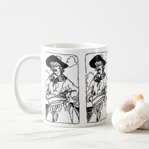 Caneca De Café Desenho de Piratas Antigos de um Capitão por Howar