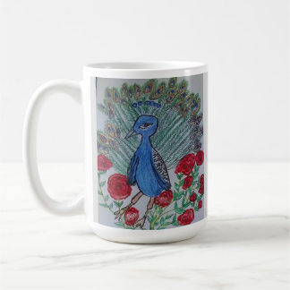 Caneca De Café Desenho de rosa do amor do pavão
