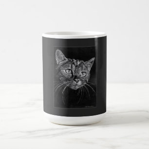 Caneca De Café Desenho de Rosto de Gato Por Mark Edward Westerfie