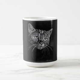 Caneca De Café Desenho de Rosto de Gato Por Mark Edward Westerfie