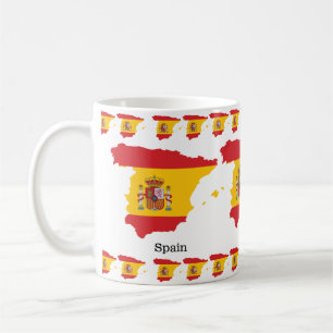 Caneca De Café Desenho de Souvenir com Bandeira da Espanha dentro