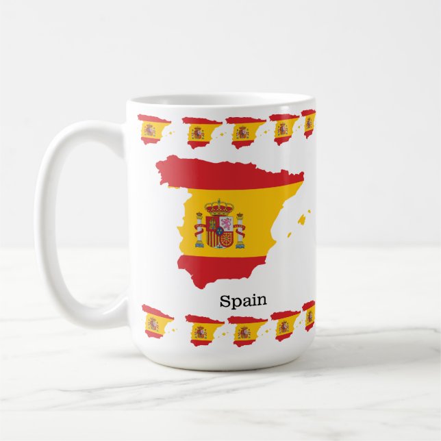 Caneca De Café Desenho de Souvenir com Bandeira da Espanha dentro (Esquerda)