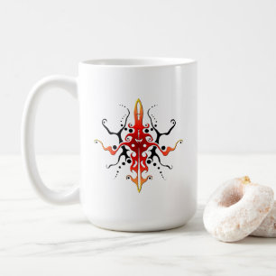Caneca De Café Desenho de Tatuagem Tribal de Máscara Abstrata - v
