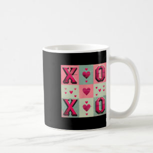 Caneca De Café Desenho de Tic-tac-toe do Dia dos Namorados