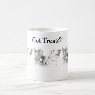 Caneca De Café Desenho de tinta escocês Terrier Labrador Recebeu 