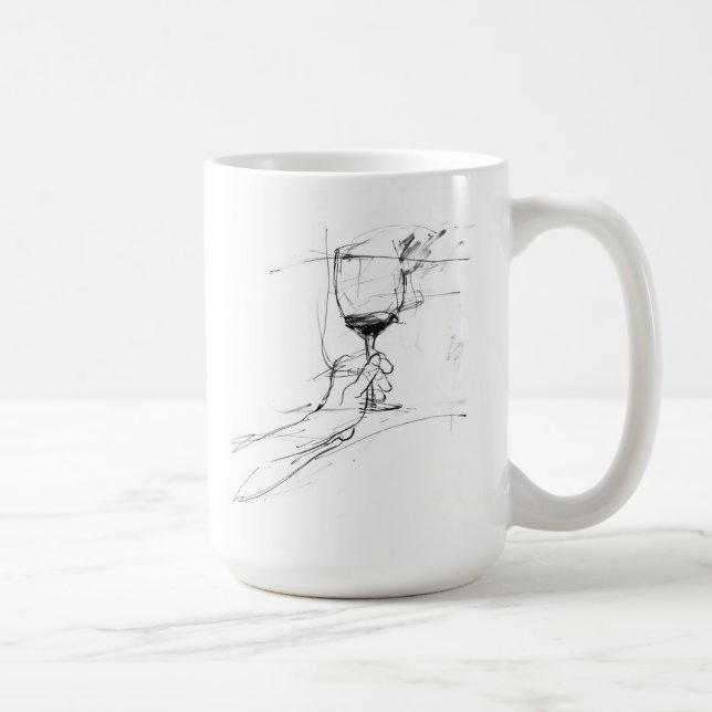 Caneca De Café Desenho de torrada de Vidro Elegante (Direita)