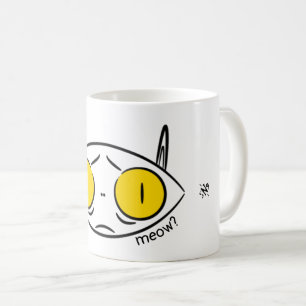 Caneca De Café Desenho de um gato feio ou de um morcego fofo