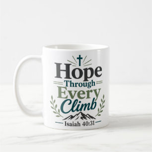 Caneca De Café Desenho de Versículo Bíblico Esperança Através de