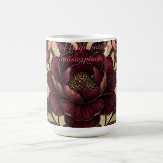 Caneca De Café Desenho de Vitral de Rosa