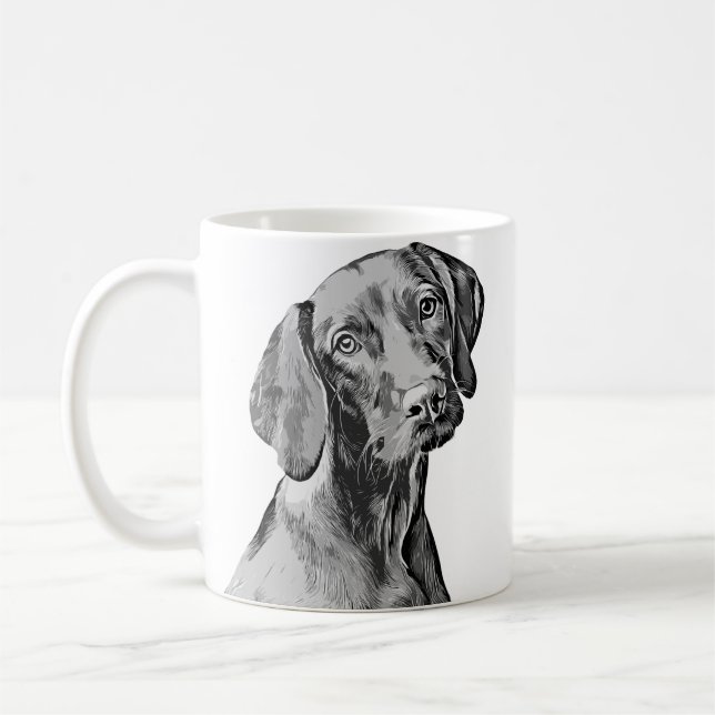 Caneca De Café Desenho de Vizsla (Esquerda)