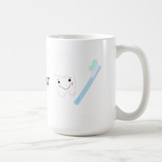 Caneca De Café Desenho Dental, Dente e Escova de Dentes
