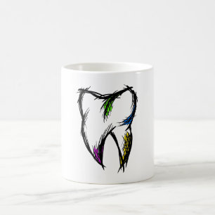 Caneca De Café Desenho Dente. Presente de cliente de prática den