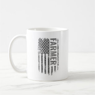 Caneca De Café Desenho desgastado da bandeira dos EUA para agricu